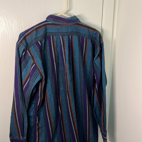 Mercedes By Enro Large Purple, Orange, Blue, White, Black Long Sleeve Button Up - Picture 6 of 6